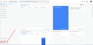 Image of Google Analytics menu