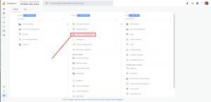 Image of Google Analytics menu