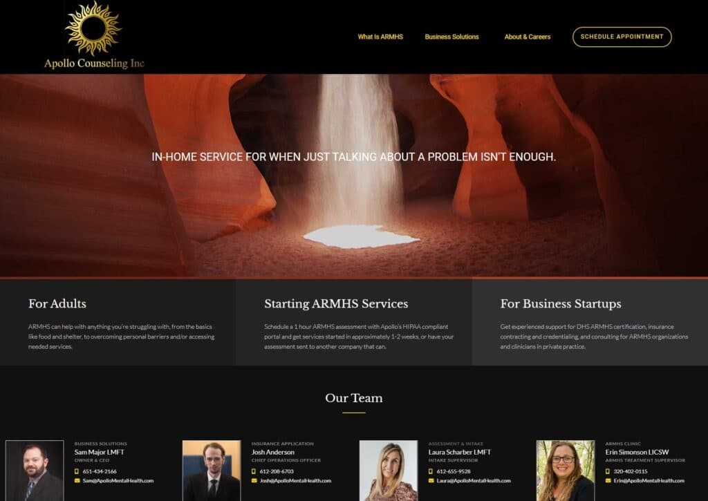 image of a healthcare website design