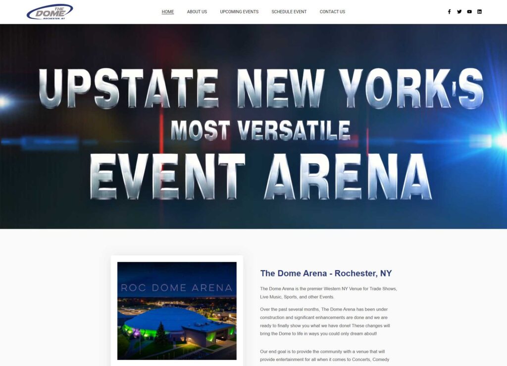 image of an arena website design