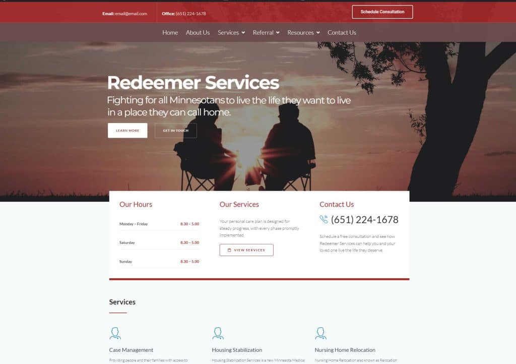 image of a healthcare website design