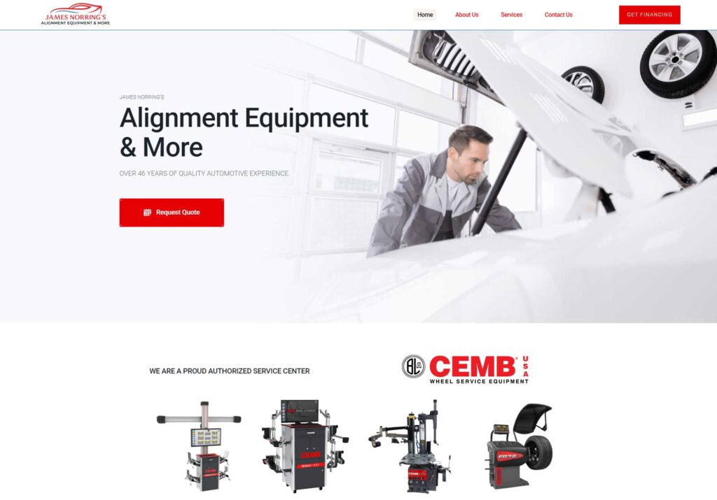 image of a automotive company website design