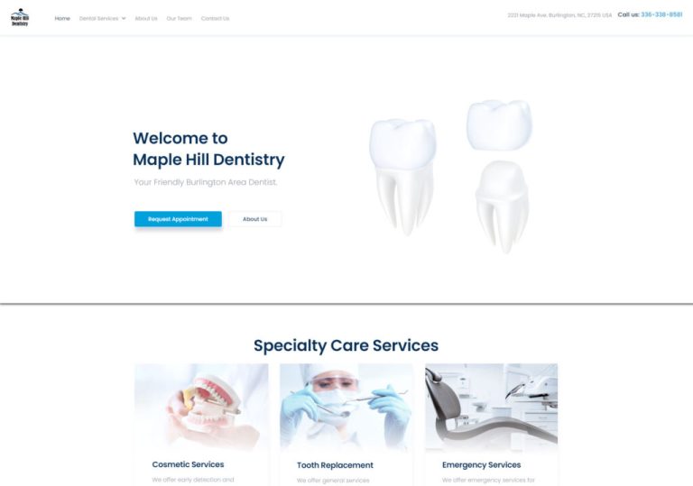 image of a healthcare website design
