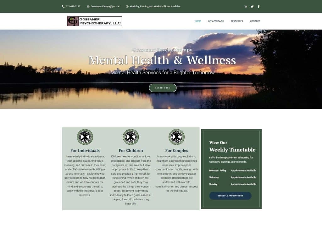 image of a healthcare website design